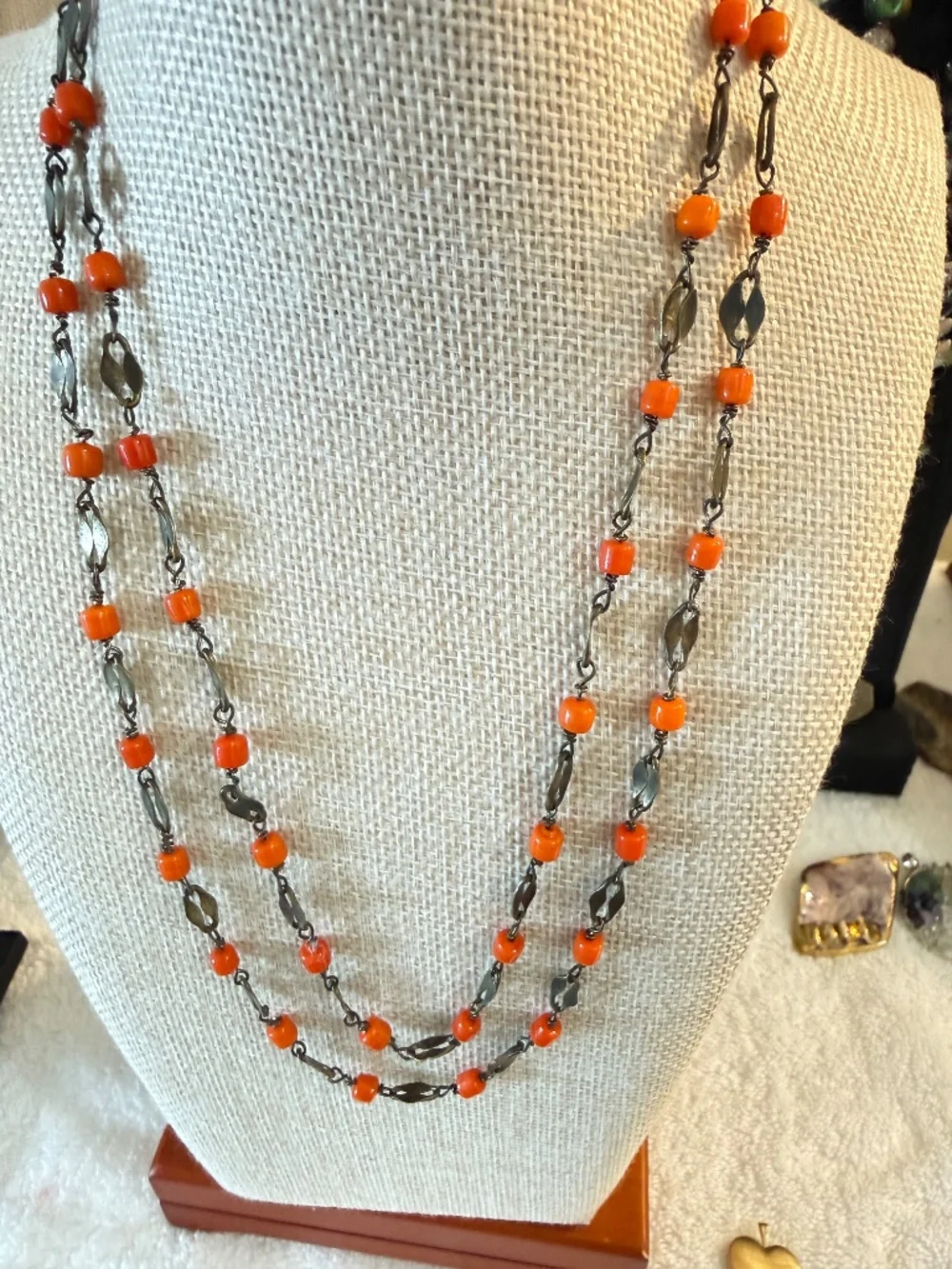 Antique Victorian or Art Deco Filigree Necklace 40 Inch